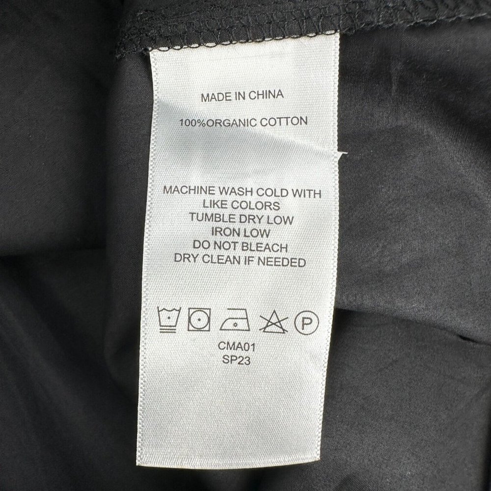 Quince Black Organic Cotton Tiered Maxi Dress sz S Women's Pockets Poplin Fabric - Picture 7 of 7